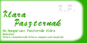 klara paszternak business card